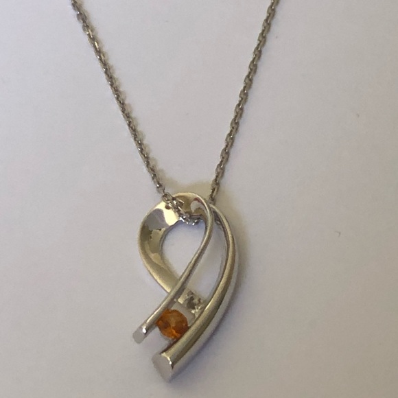 💎Real yellow topaz 925 silver swirl necklace - Picture 2 of 7